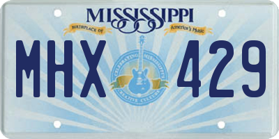 MS license plate MHX429