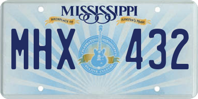 MS license plate MHX432