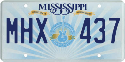 MS license plate MHX437