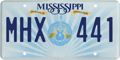 MS license plate MHX441
