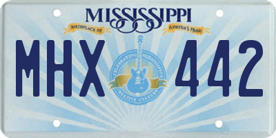 MS license plate MHX442