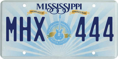 MS license plate MHX444