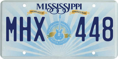 MS license plate MHX448