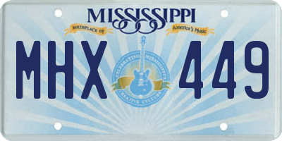 MS license plate MHX449