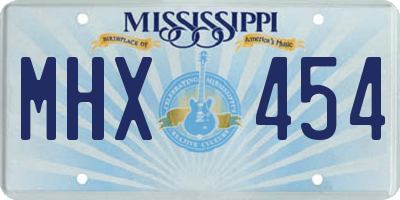 MS license plate MHX454