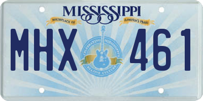 MS license plate MHX461