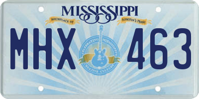 MS license plate MHX463