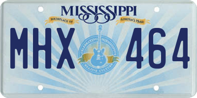 MS license plate MHX464