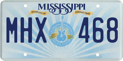 MS license plate MHX468
