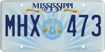 MS license plate MHX473