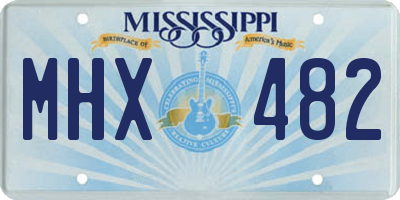 MS license plate MHX482