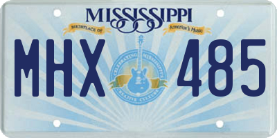 MS license plate MHX485