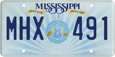 MS license plate MHX491