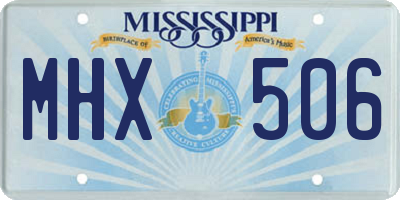 MS license plate MHX506