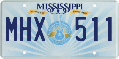 MS license plate MHX511