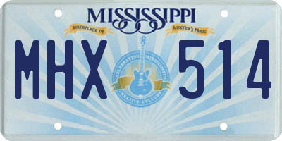 MS license plate MHX514