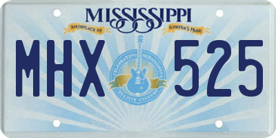 MS license plate MHX525
