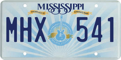 MS license plate MHX541