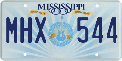 MS license plate MHX544