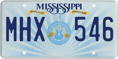 MS license plate MHX546