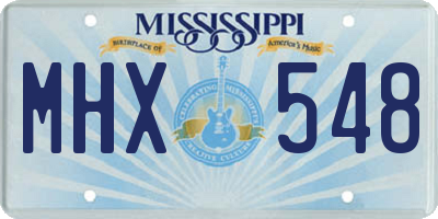 MS license plate MHX548