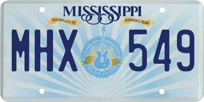 MS license plate MHX549