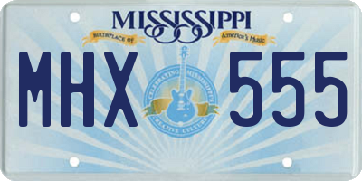 MS license plate MHX555