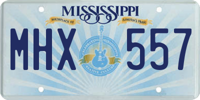 MS license plate MHX557