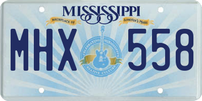 MS license plate MHX558