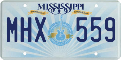 MS license plate MHX559