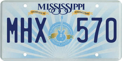 MS license plate MHX570