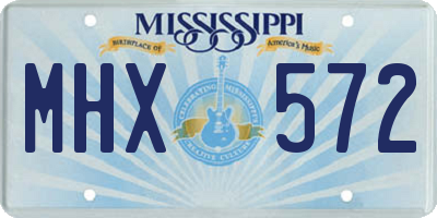 MS license plate MHX572
