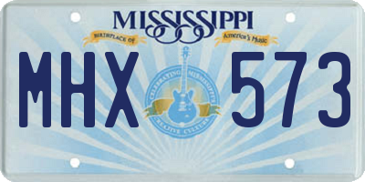 MS license plate MHX573