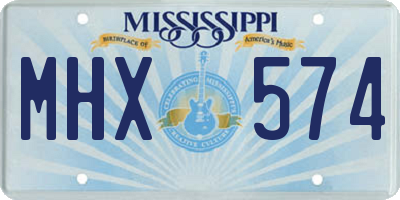 MS license plate MHX574