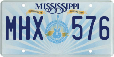 MS license plate MHX576