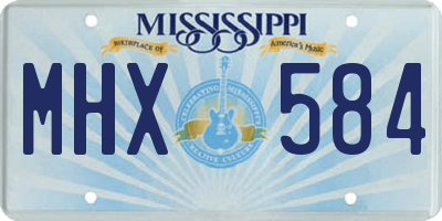 MS license plate MHX584