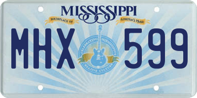 MS license plate MHX599