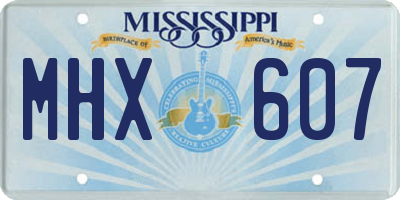 MS license plate MHX607
