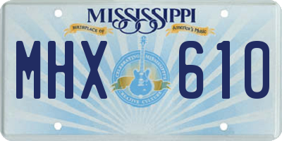 MS license plate MHX610