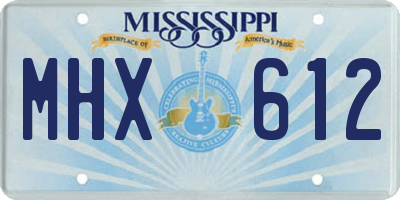 MS license plate MHX612