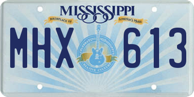 MS license plate MHX613
