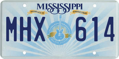 MS license plate MHX614