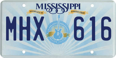 MS license plate MHX616