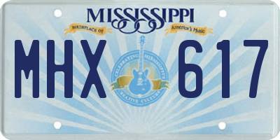 MS license plate MHX617