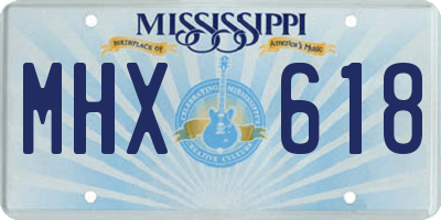 MS license plate MHX618