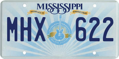 MS license plate MHX622