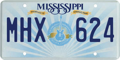 MS license plate MHX624