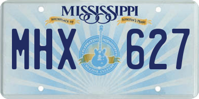 MS license plate MHX627