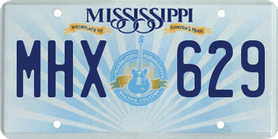 MS license plate MHX629