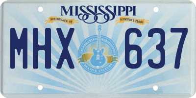 MS license plate MHX637
